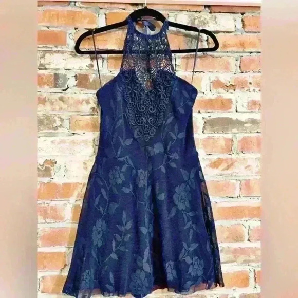 Free People Navy Blue Figure Skater Dress‎ Size Small - Picture 5 of 7